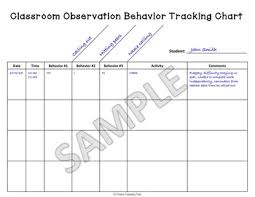 Freebie Behavior Tracking Chart For Classroom Observations