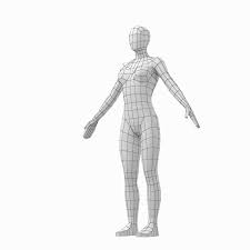 Male And Female Low Poly Base Mesh In A Pose 3d Model Low Poly Character Low Poly Low Poly Models