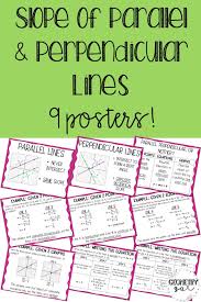 Slope Of Parallel And Perpendicular Lines Posters Geometry Word Wall Geometry Words Math Posters High School Telling Time Worksheets