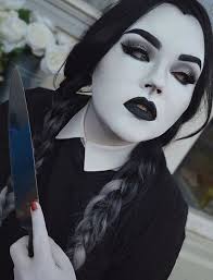 Get dark this halloween with our selection of gothic beauties costumes for women. 5 Minutes Into Goth And Chill And She Gives You This Look Halloween Makeup Halloween Makeup Inspiration Wednesday Addams Makeup