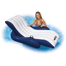 Intex Inflatable Floating Lounge Pool Recliner Lounger Chair With Cup Holders Walmart Com Pool Lounge Pool Floats Inflatable Swimming Pool