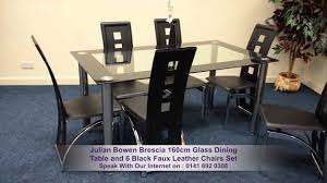 The dining table set 6 seater gives you a little more elbow room than a typical 4 seater. Julian Bowen Brescia 160cm Glass Dining Table And 6 Black Faux Leather Chairs Set Youtube