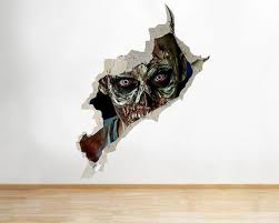 R659 Zombie Horror Scary Face Bedroom Cool Wall Decal 3d Art Stickers Vinyl Room Large 58x70 Decal Wall Art Sticker Art Vinyl Wall Art