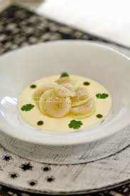 Entree De Fete Panna Cotta Au Celerie Carpaccio De St Jaques