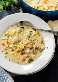 This Homemade Turkey Noodle Soup Is Easy To Make With Leftover Turkey From Thanksgiving Or Christmas It Also Make In 2021 Turkey Noodle Soup Easy Soup Recipes Cooking