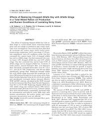 Pdf Effects Of Replacing Chopped Alfalfa Hay With Alfalfa