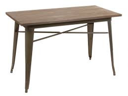 Fabricada con tablero de partículas y tapa de cristal, disponible en blanco o de diseño elegante e innovador, disponible en blanco o negro, para que elijas la que mejor combine con tu cocina. Mesa Cocina Vintage De Hierro Y Madera Color Marron
