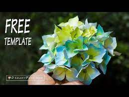 How To Make Hydrangea Paper Flower From Printer Paper So Simple Paper Flowers Paper Flower Bouquet Paper Flower Template