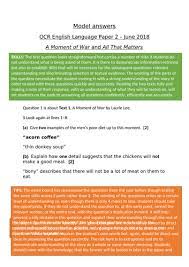 Can someone help me with this question. Ocr Gcse English Language Paper 2 Model Answers June 2018 Teaching Resources