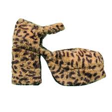 Goth punk retro platform women's motorcycle boots new street metal decoration ladies high heels pole dance demonia female shoes. Womens Round Toe Leopard Furry Fur Platform Pumps Block High Heel Shoes Lolita Cosplay Halloween Real Leather New 2021 Women S Pumps Aliexpress