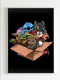 Stitch digital wallpaper, lilo and stitch, animated movies, representation. Cute Kawaii Yoda Groot Stitch Toothless Mogwai Poster Is Great For Holiday Gift These Supreme Quality P In 2021 Stitch And Pikachu Toothless And Stitch Yoda Wallpaper