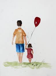 Watercolor Father Daughter Happy Father S Day Art Painting Thecreativelifeinbetween Com Father Art Dad Art Father S Day Drawings