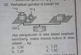 Lalu dek kamu di atas yah, pintanya dengan memelas iya deh. Jika Pengukuran Diatas Dalam Keadaan Seimbang Maka Massa Kubus Diatas Adalah Kg A 1 00b 1 20c Brainly Co Id