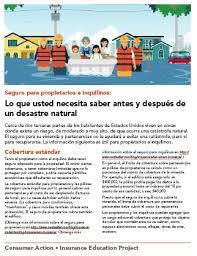 Other coverage options also available; Consumer Action Homeowners And Renters Insurance Spanish