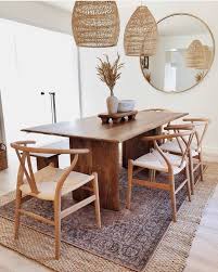 What kind of furniture do you use in a boho dining room? Pin By Kate On Home Living Room Boho Dining Room Solid Wood Dining Table Dining Room Design
