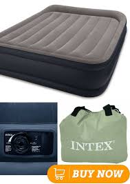 Intex Pillow Rest Raised Airbed With Built In Pillow And Electric Pump Twin Air Bed Intex Pillows