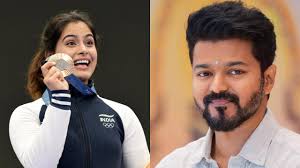Olympic medalist Manu Bhaker calls Thalapathy Vijay "darling"