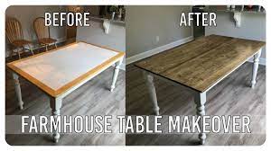 Diy Dining Room Table Makeover Farmhouse Table Edition Youtube