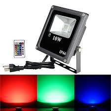 Meikee 10w Remote Control Rgb Led Flood Lights Color Changing Security Light 16 Different Colors Tones Ip66 Waterproof Led Flood Led Flood Lights Flood Lights