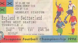 As a player, southgate experienced heartache the last time a european championship semifinal match was played at wembley in 1996, missing the. Sportantiquariat England Switzerland 8 6 1996 Opening Ceremony Wembley Stadium Official Ticket