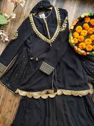 Black Marodi Work Sharara Set In 2020 Casual Wear Dress Pakistani Fashion Party Wear Pakistani Fashion Casual