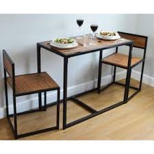 Harbour Housewares 2 Seater Compact Dining Set Brown Black Compact Dining Table Space Saving Kitchen Table Compact Table And Chairs
