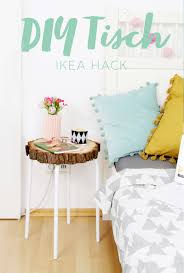 Diy Beistelltisch Aus Baumscheibe Und Ikea Hocker Ikea Diy Ikea Hocker Und Holzscheiben
