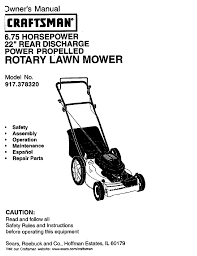 Whether you are putting your equipment away for the season or needing to replace a part, locate your equipment or engine manual. Craftsman 917 378320 Owner S Manual Pdf Download Manualslib