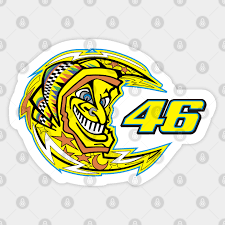 ′′ congratulations joan, you did great, the whole team worked very well, winning the motogp championship in sophomore year isn't everyone. Valentino Rossi The Doctor 46 Moon Valentino Rossi Sticker Teepublic