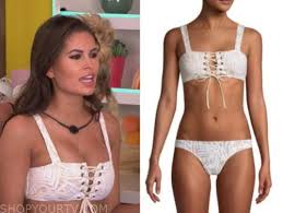 Love island usa season 2 | september 2, recap kirsten macinnis and brian scally are back to recap the monday and tuesday episodes of the hit cbs reality tv show, love island usa! Love Island Usa Season 2 Episode 8 Kierstan S Beige And White Corset Lace Up Bikini Shop Your Tv