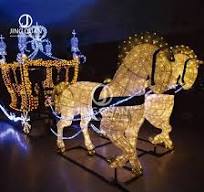 [Hot Item] LED Motif Hose Lights Christmas Santa Carriage Decorations  Winter Festival Holiday Celebration Decorative Landscapes