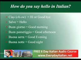 It's a simple 'hello' and 'bye.' and can be used at basically any time you need. How Do You Say Hello In Italian Youtube