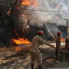 At least 21 people have been killed after a fire tore through a hotel in New  Delhi, India, on June 3. The blaze broke out in the Malviya Nagar area  during the