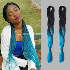 Ombre Xpression Kanekalon Jumbo Braiding Hair 24 5pc 100g Synthetic Blue High Temperature Fi Braiding Hair Colors Braided Hairstyles Braid In Hair Extensions