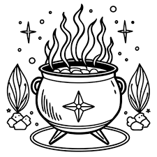 a large cauldron bubbling over, bold outlines, cartoon bubbles,  illustration line art 51277017 Vector Art at Vecteezy