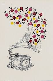 Phonograph Flower Drawing Tumblr Music Artwork Flower Drawing