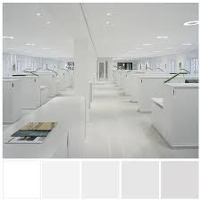 Achromatic All White Office Interior While This Interior Design Has Aesthetic Values The All White Interior Color Schemes Colorful Interiors Office Interiors