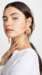Mercedes Salazar Fringe Shell Earrings Shell Earrings Designer Earrings Studs Face Earrings