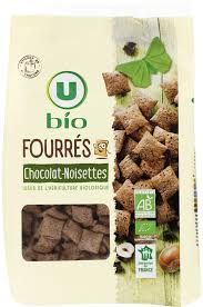 Cereales Fourrees Chocolat Noisettes U Bio 375 G