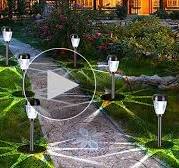 INSOME Glass Solar Pathway Lights, 8 Pack Bright Stainless ...