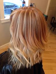 Strawberry Blonde Hair With Platinum Highlights On Top And Peekaboos Underneath Hair Color Flamboyage Ombre Hair Blonde Hair Styles