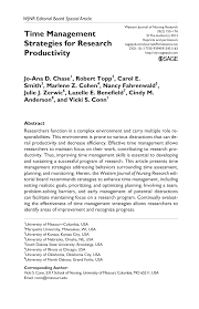 In social circles of students and postgraduates, we are known as independent association of professionals, who work in the field of academic writing for order (term papers, dissertations, research proposals, lab reports, etc). Pdf Time Management Strategies For Research Productivity