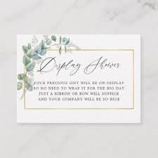 Geometric Eucalyptus Bridal Shower Display Shower Enclosure Card Zazzle Com Bridal Shower Display Bridal Shower Gift Registry Wedding Gift Registry