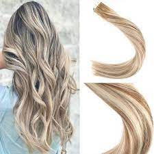 Tape In Balayage Brown Highlighted Bleach Blonde Human Hair Extensions T6 60p6 Human Hair Extensions Hair Extensions Real Hair Extensions