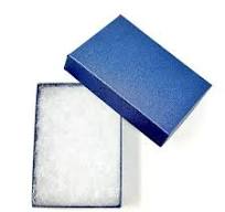 Pack Color Paper Cotton Filled Cardboard Jewelry Box for 12 Pearl Blue