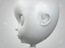 Face Of Blythe Side View On Gray Background Isolated 3d Model Gray Background 3d Model Character Design Inspiration