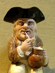 Fine and rare Ralph Wood hooked nose toby jug with pipe Staffordshire  c.1780