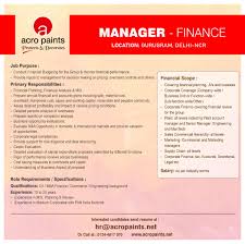 Financial managers advise clients on appropriate business planning and help in decision making processes to ensure that businesses are financially successful. Acro Paints On Twitter Hiringfinancemanager We Are Hiring Finance Manager Executive Also