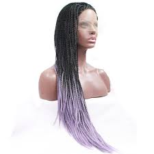 This ghana braid hairstyle adds oomph with chunky braids. Purple Ombre Braided Wigs Lace Front Wigs Synthetic Braid Hair Box Braids Twist Dreadlocks Micro Braid Wigs Cosplay Lace Frontal In Synthetic Wigs From Beauty Health