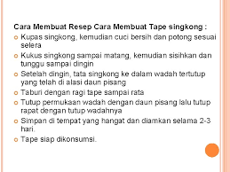 Setelah itu tutup wadah singkong setelah mencapai 3 hari, singkong bisa langsung dinikmati. Kelompok 3 Disusun Oleh 1 2 3 4
